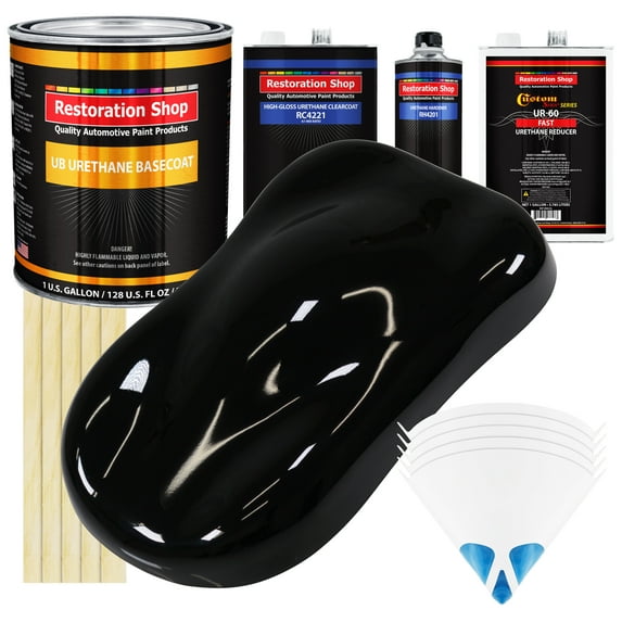 Boulevard Black Gallon URETHANE BASECOAT CLEARCOAT Car Auto Paint FAST Kit