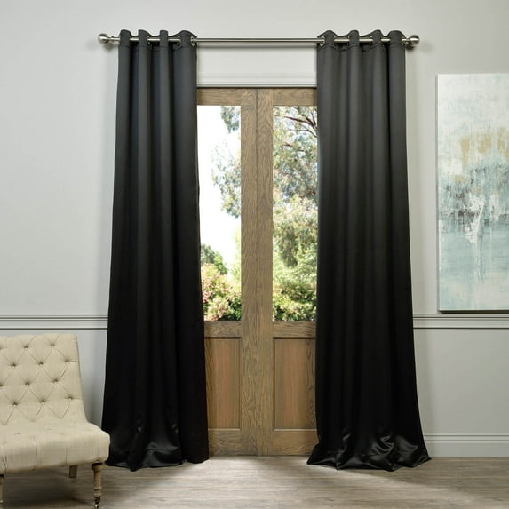 Half Price Drapes Jet Black Grommet Room Darkening Curtains for Bedroom (1 Panel), 50W X 120L