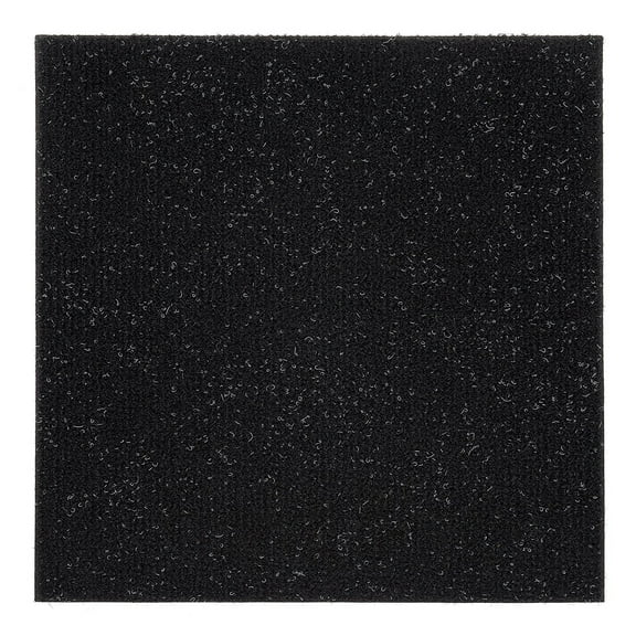 Jet Black Self-Adhesive Solid Carpet Tiles 12Pcs - Actual: 12" x 12"