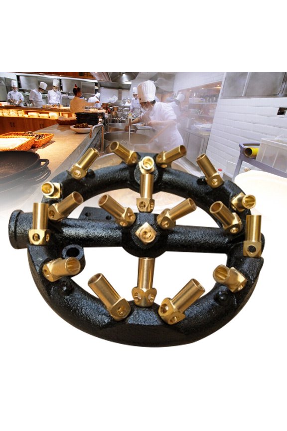 Jet Burner 20 Tips Natural Gas Cast Iron & Brass Round Shape Wok Burner Chinese Wok Range Natural Gas 20 Tip Jet Burner-Cast iron & Brass Fast Shipping  Jet Burner Round Shape