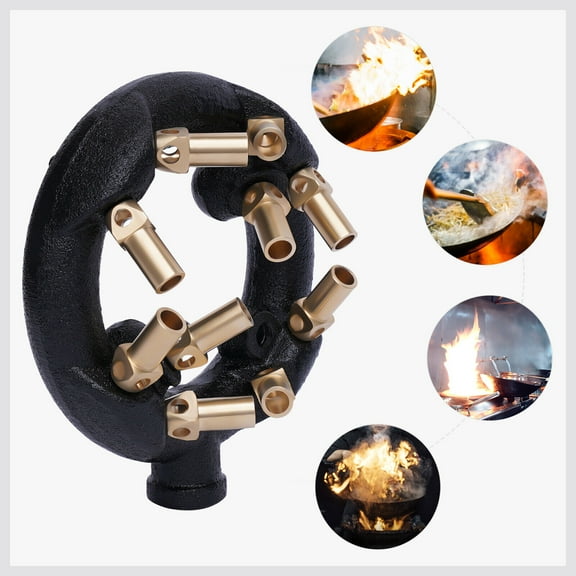 Jet Burner with 10 heads of Natural Gas Intake Chinese Wok Range Pot 80,000 BTU