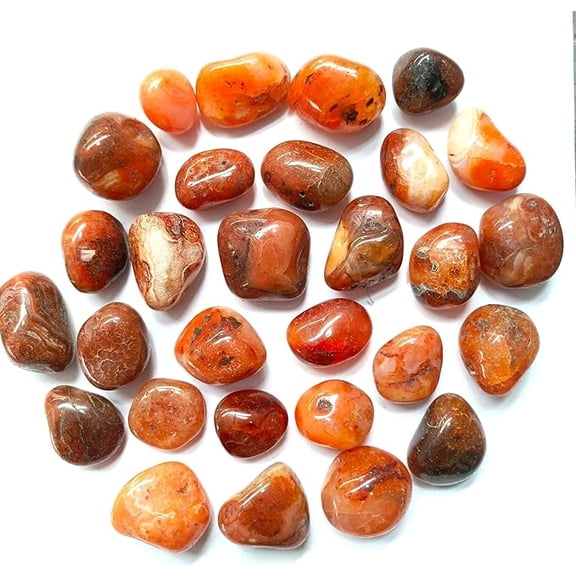 Jet Carnelian Tumbled Stone 100 Grams Healing Crystal Pocket Stone Creativity Health Positive Energy Reiki Tumbled Gemstone 0.75 to 1 inch Approx (Carnelian)