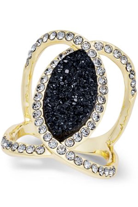 Jet & Clear Pave Ring