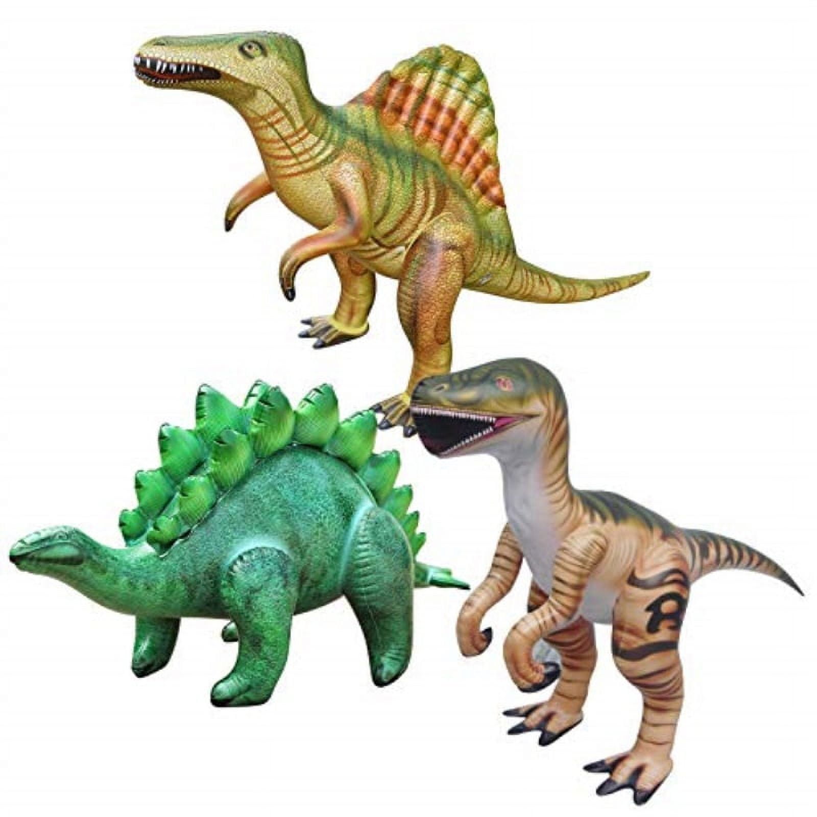 Jet Creations Dinosaur Inflatable Raptor Stegosaurus Spinosaurus Pack ...