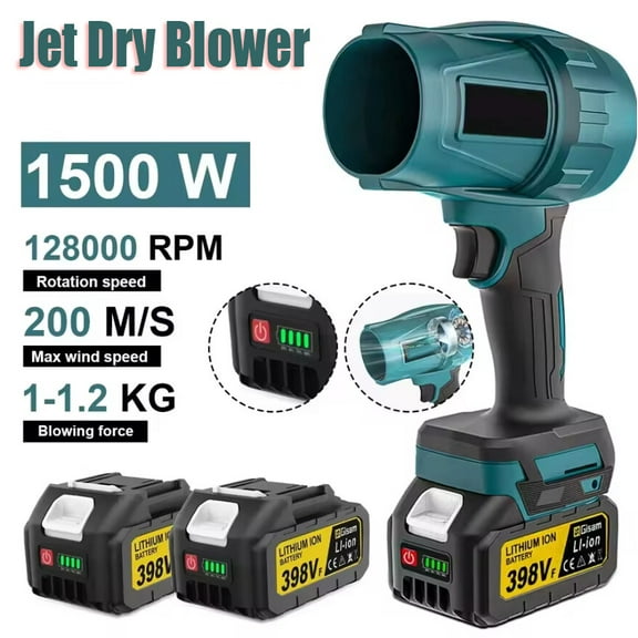 Jet Dry Mini Blower 150,000RPM Portable Air Blower Super Jet Fan Turbo+2 Battery