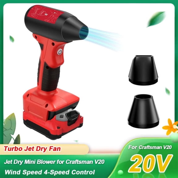 Jet Dry Mini Blower Compatible with Dewalt 20V Lithium Battery,Jet Fan130000 RPM Wind Speed 4-Speed Control, Compressed Air Duster, Cordless Handheld Air Blower for Computer Keyboard,Outdoors
