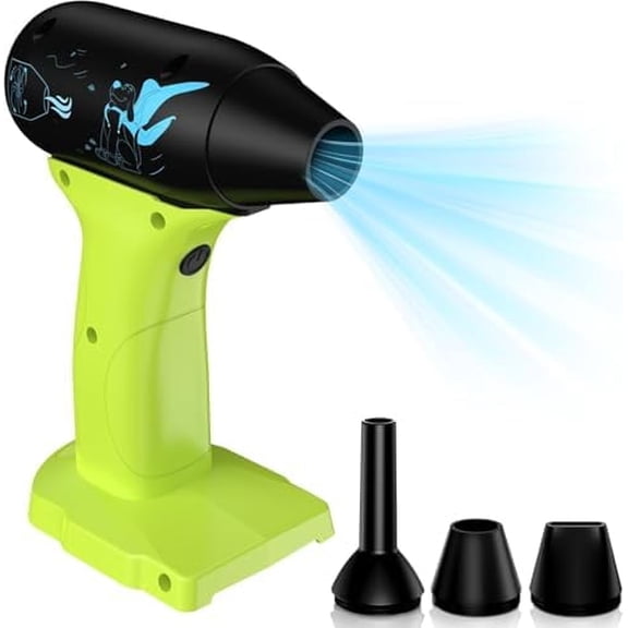 Jet Dry Mini Blower,Jet Fan 100000 RPM Wind Speed 3-Speed Control Compatible with Ryobi 18V Lithium Battery,Super Jet Fan Blower for Drying, Cleaning (NO Battery)$$Garden & Patio