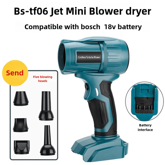 Jet Dry Mini Blower,Jet Fan 96000 RPM Wind Speed Control Compatible with Dewalt 20V Bosch Makita Ryobi Milwaukee Lithium BatterySuper Jet Fan Blower for Drying, Cleaning