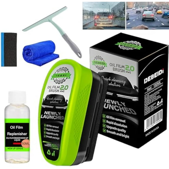 Jet Dry Shop - Jet Dry Shop Wind Shield Cleaner, Car Windshield Cleaning Brush, New Upgrade Glass Cleaning Board, Automotive Oil Film Clean Brush for All Vehicles (1Pcs)