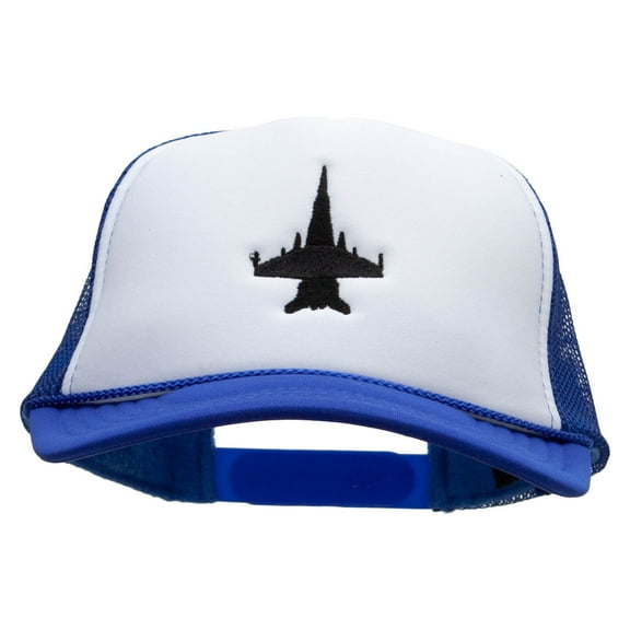 Jet Embroidered Foam Panel Mesh Snapback - Royal White OSFM