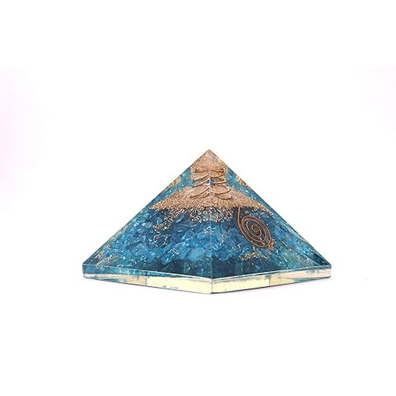 Jet Energized Handmade Blue Onyx Orgone Pyramid Approx. 2.5 Inch Protection Happiness Chakra balancing Strength Good Luck