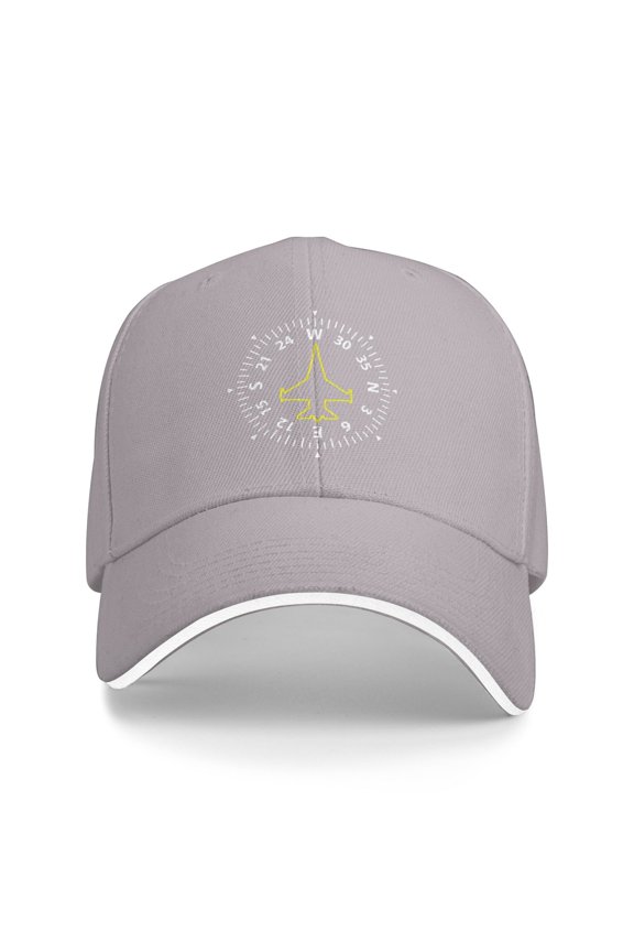 Jet Fighter Compass Outline Graphic Men Women Sandwich Cap Classic Baseball Capunisex Adjustable Casquette Dad Hat