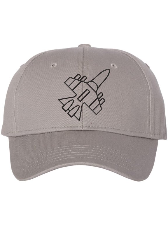 Jet Fighter Embroidered Baseball Cap Airplane Pilot Gift Dad Hat Aviation Aircraft (Grey)