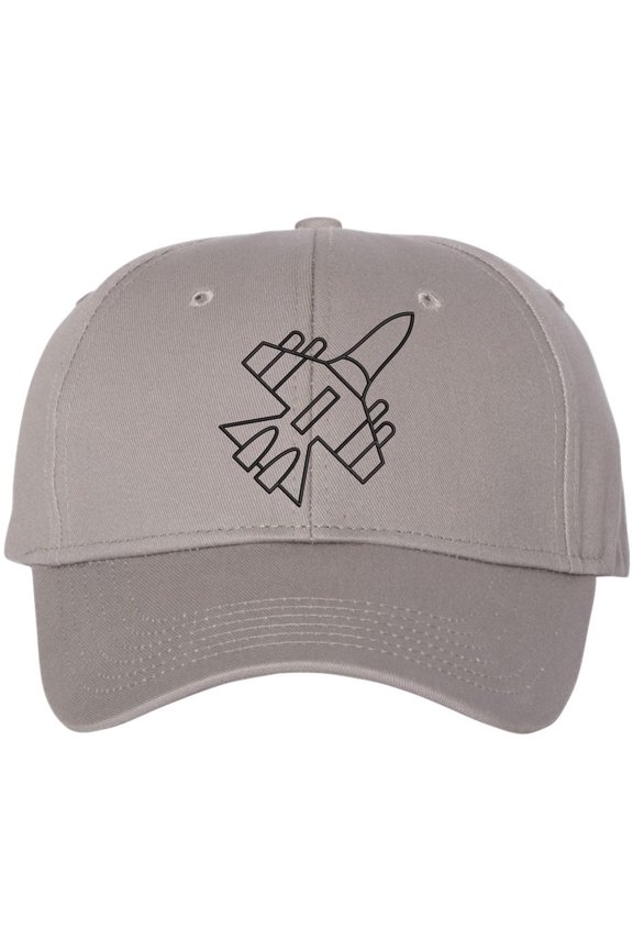 Jet Fighter Embroidered Baseball Cap Airplane Pilot Gift Dad Hat Aviation Aircraft (Grey)