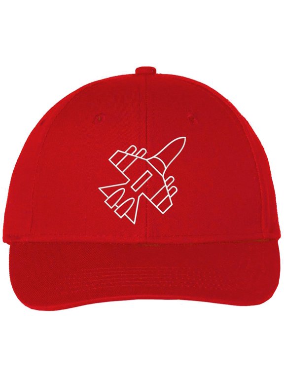 Jet Fighter Embroidered Baseball Cap Airplane Pilot Gift Dad Hat Aviation Aircraft (Red)