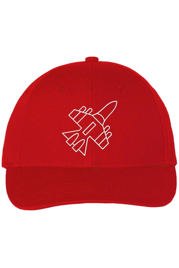 Jet Fighter Embroidered Baseball Cap Airplane Pilot Gift Dad Hat Aviation Aircraft (Red)
