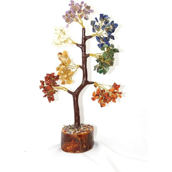 Jet Gemstone Chakra Tree for Positive Energy - Feng Shui Decor, Fake Bonsai, Crystals and Healing Stones, Money Tree, Room Decor 7 Chakra, Stone, Healing Crystals, Spiritual Gifts