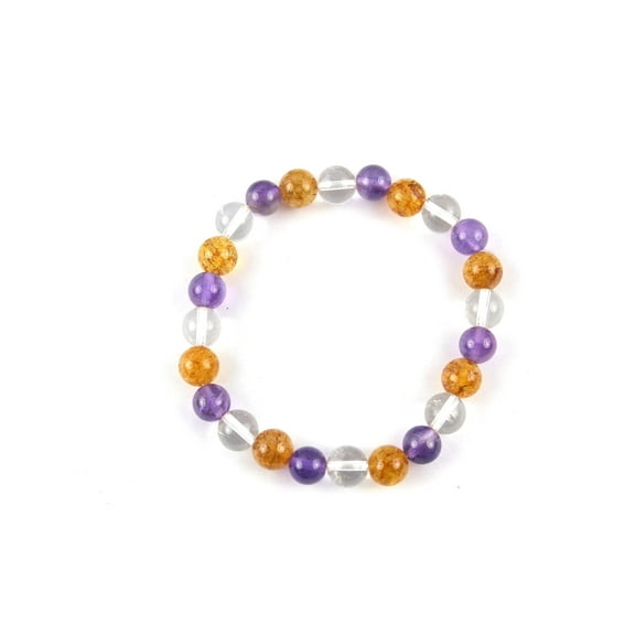 Jet Gemstone Charged Premium Natural 8mm Bead Bracelet Healing Good Luck Chakra Crystals Unisex Stretch Bracelets (Education Bracelet)