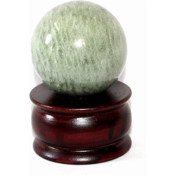 Jet Green Aventurine Crystal Ball Handcrafted Massage Healing Chakra Balancing Gemstone Reiki 45-50mm Approx Weight 180-200 Grams