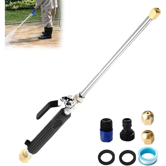 Jet Hose Nozzle High Pressure, High PressurePower Washer Wand, 2 Different Nozzles & Quick Connectors for Car Wash, Gutter, Pets &Window Cleaning