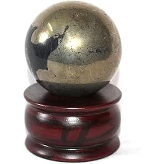 Jet International Natural Pyrite 45-50 mm Ball Sphere Gemstone A+ Hand Carved Crystal Altar Healing