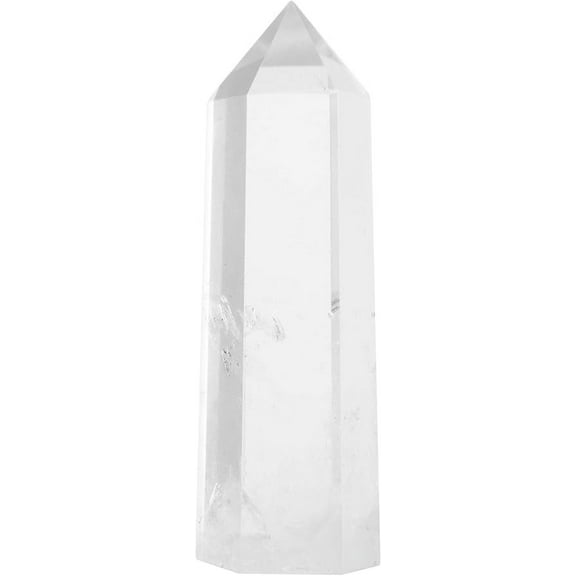 Jet International Natural Quartz Crystal Obelisk Tower 3 inch Jumbo 6 Facet Approx. Aura Rock Crystal Natural Polished Earth Spirit Balance Point