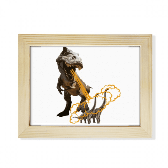 Jet Menacing Dinosaur Form Desktop Photo Frame Picture Art Decoration Painting 6x8 inch