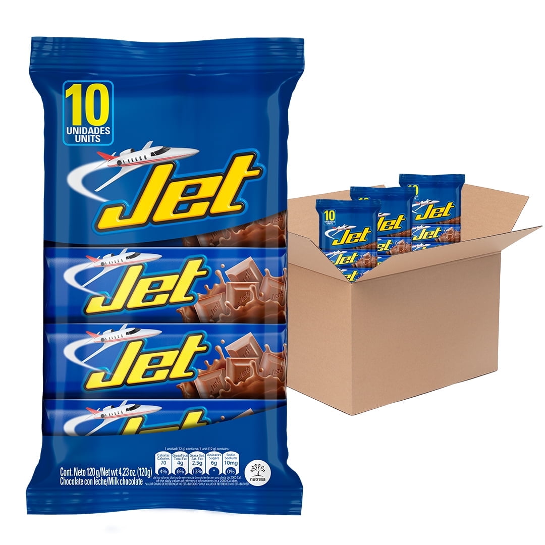 Jet Milk Chocolate Bag, 4.2 oz, Pack of 3, Colombian Treat, 12