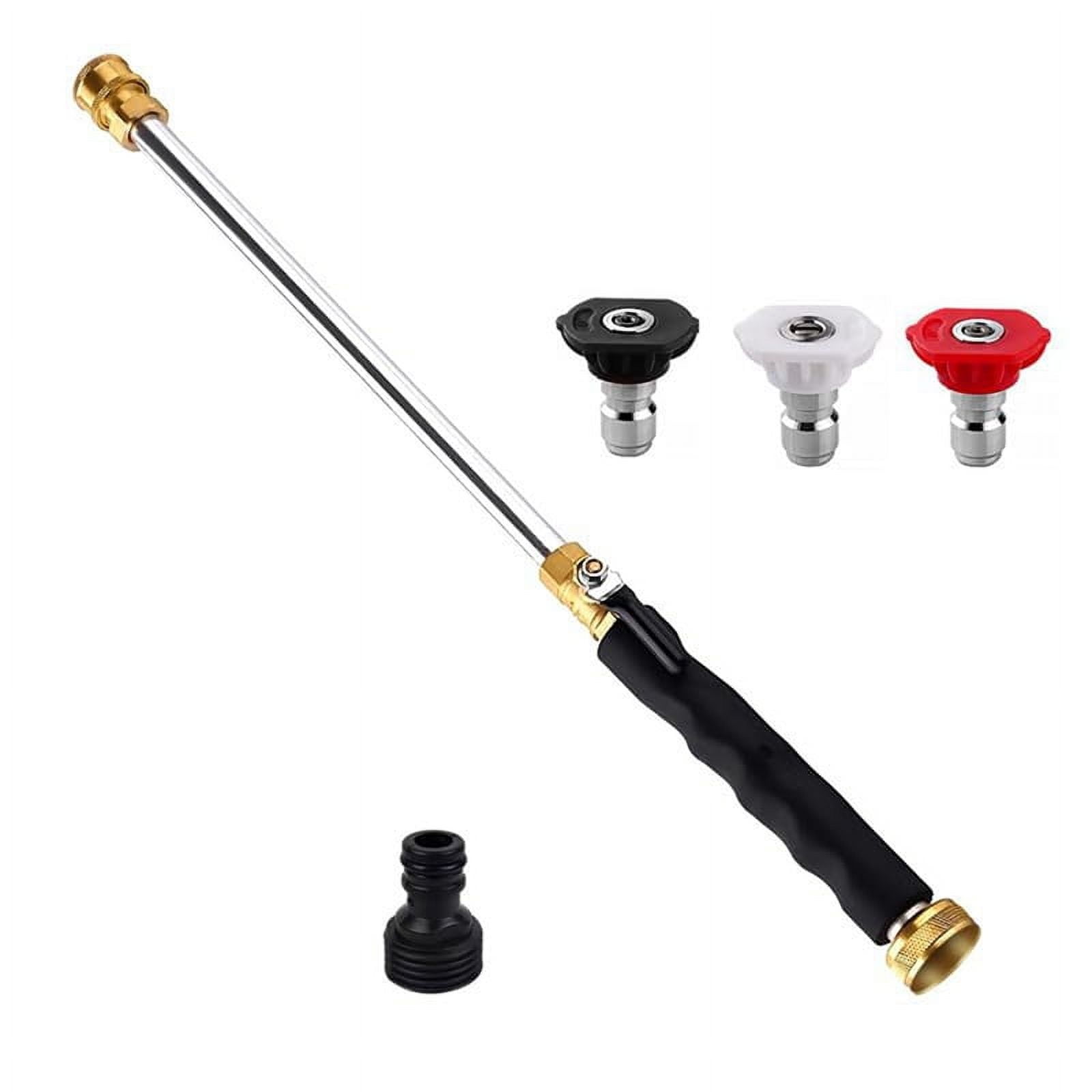 High Pressure Hose Nozzle With Telescopic Pole - 2-in-1 Jet & Fan Spray For Garden Cleaning