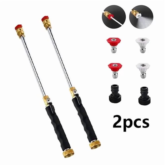 Jet Nozzle Power Washer for Garden Hose with 2 High Pressure Spray Tips and Quick Connect Fittings Hydro Jet Cleaning Tool for Car Wash Patio Driveway Deck Outdoor Cleaning Durable Rust Resistant Des
