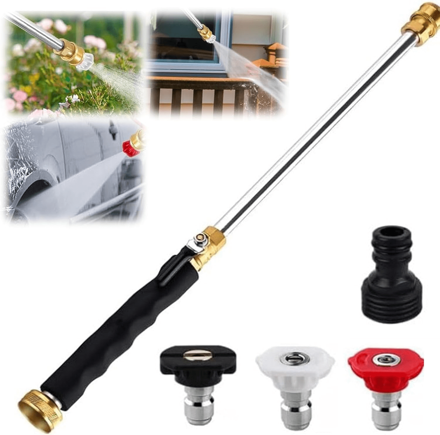 Jet Nozzle Power Washer for Garden Hose with 3 High-Pressure Nozzles, 2026 New Pressure Washer, Turn Any Hose Into a High Pressure Water Jet for Garden Patio Cleaning