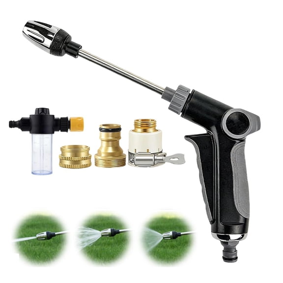Jet Nozzle Power Washer for Garden Hose, Turn Any Hose Into A High-Pressure Water Jet, Adjustable Hose Nozzle with Three Spray Modes, Multi Function Watering Sprayer for Cleaning Yard Pets Car