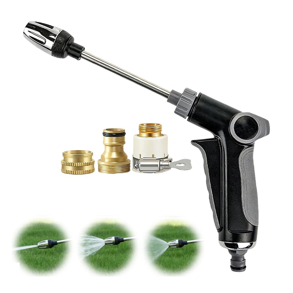 Jet Nozzle Power Washer for Garden Hose, Turn Any Hose Into A High-Pressure Water Jet, Adjustable Hose Nozzle with Three Spray Modes, Multi Function Watering Sprayer for Cleaning Yard Pets Car