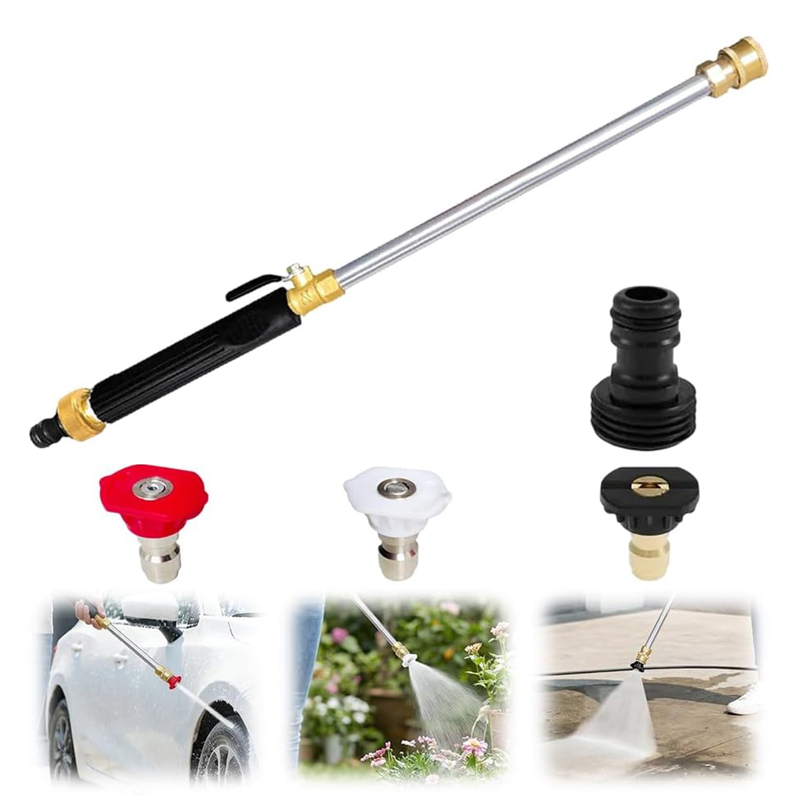 Jet Nozzle Power Washer for Garden Hose, 3 High-Pressure Nozzles, 2026 New High Pressure Water Jet for Patio Garden Outdoor Cleaning