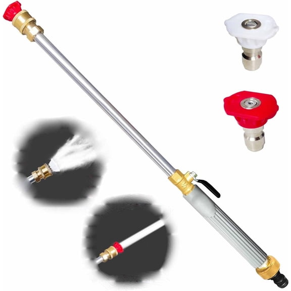 Jet Nozzle Power Washer for Garden Hose, Pressure Washer Attachment with 2 Spray Tips & Quick Connect for Car Wash