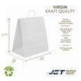 thumbnail image 1 of Jet Paper Bags [25 PCS] 15" x 10" x 15.75"H White Virgin Kraft Paper Shopping Bag with Twisted Handles for Gift, Cargo, Large, Wedding, Party Favor, Thank You and More -Juna, 1 of 9