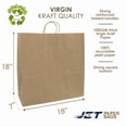 thumbnail image 1 of Jet Paper Bags Large Brown Kraft Paper Shopping Bags, 25 Pieces, 18" x 7" x 18"H -Nina, 1 of 12