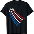 thumbnail image 1 of Jet Plane 4th Of July Vintage Patriotic Pilot Aviator T-Shirt, 1 of 4