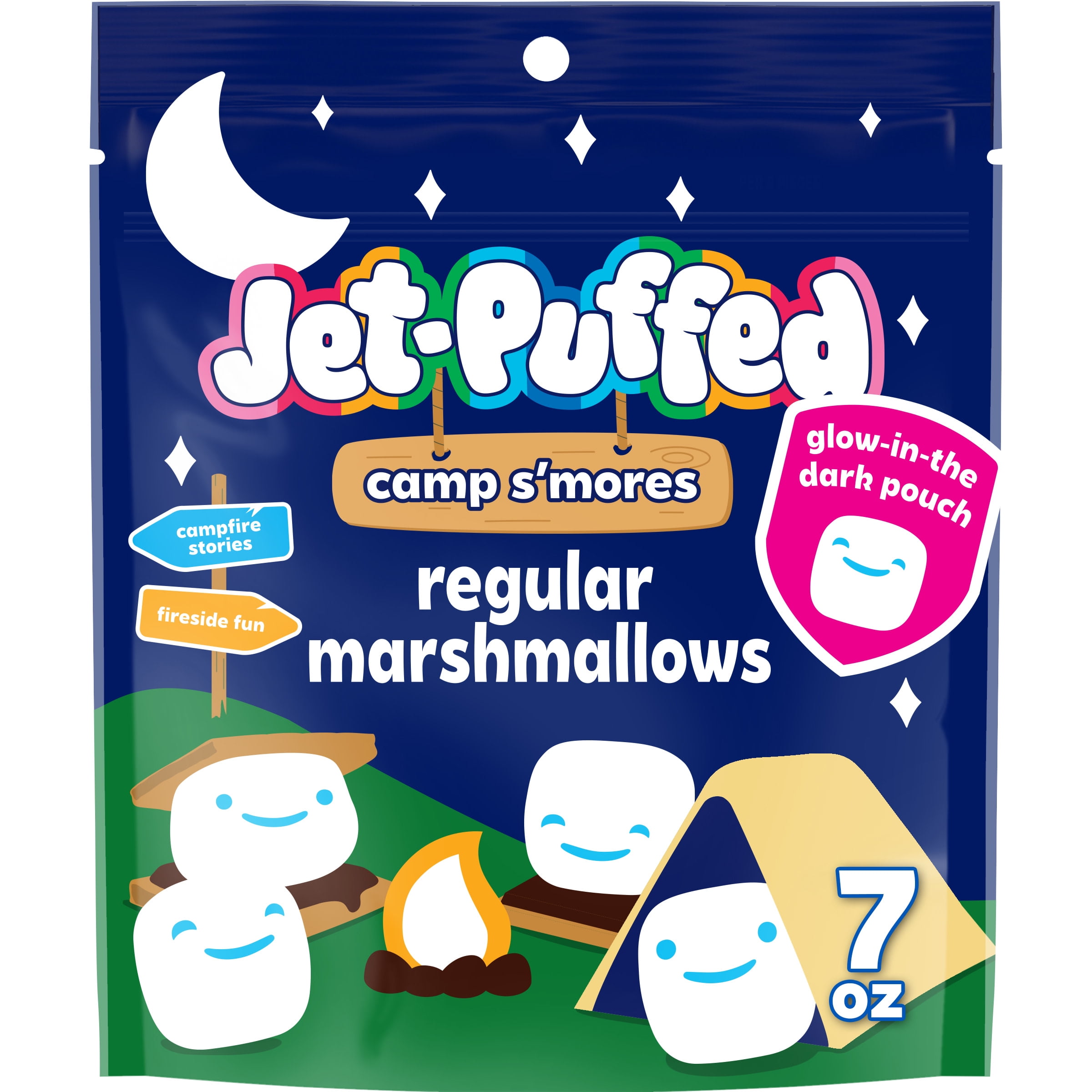 JetPuffed Camp S'mores Regular Marshmallows with GlowintheDark
