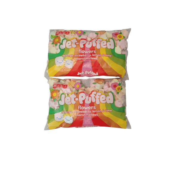 Jet-Puffed Flowers Orange, Strawberry, Lemon, and Lime Marshmallows 8 oz Bag 2 Pack