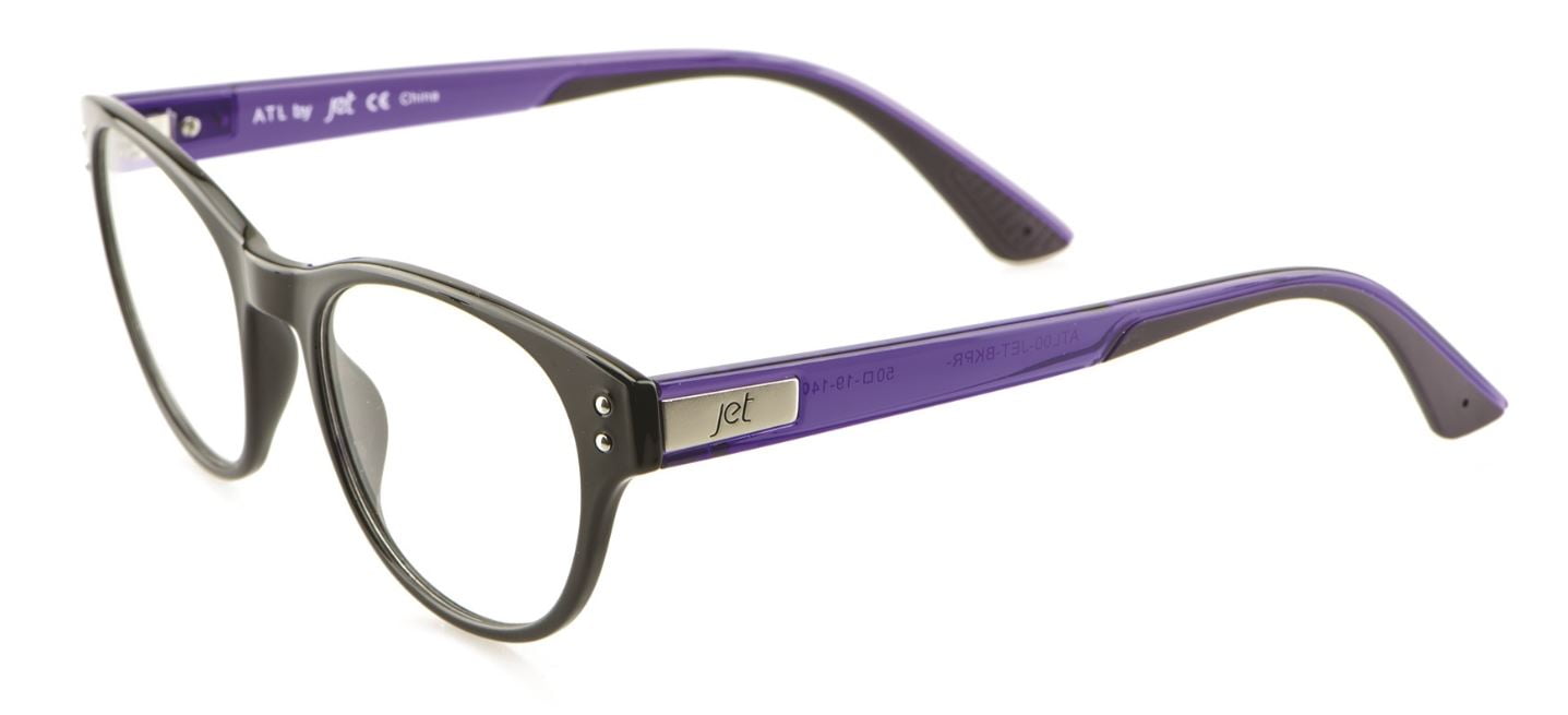 Jet Readers ATL Reading Glasses, Black Purple Frame, +2.75 Strength, Go Everywhere
