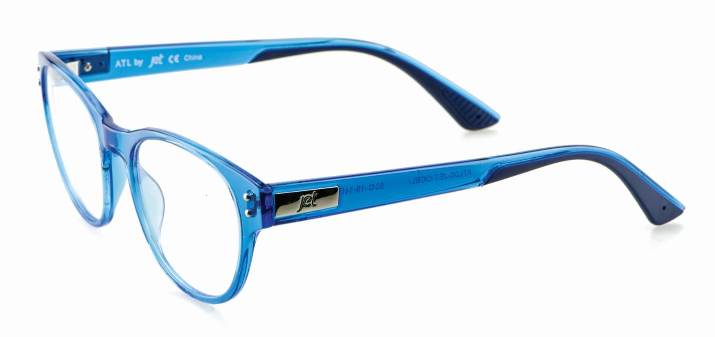 Jet Readers ATL Reading Glasses, Blue Frame, +1.25 Strength, Go Everywhere