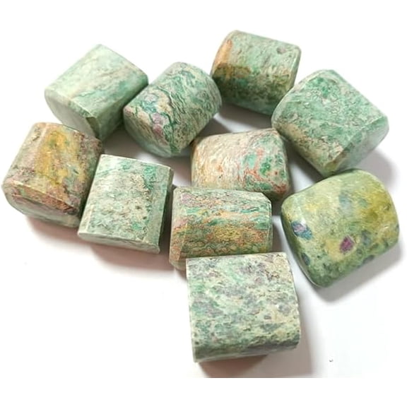 Jet Ruby Fuschite Crystal Tumbled Stone 100 Grams Reiki Polished Pocket Stone Bulk Gemstone Healing Meditation Spiritual Chakra Balancing Protection Approx. 0.75-1 inch.