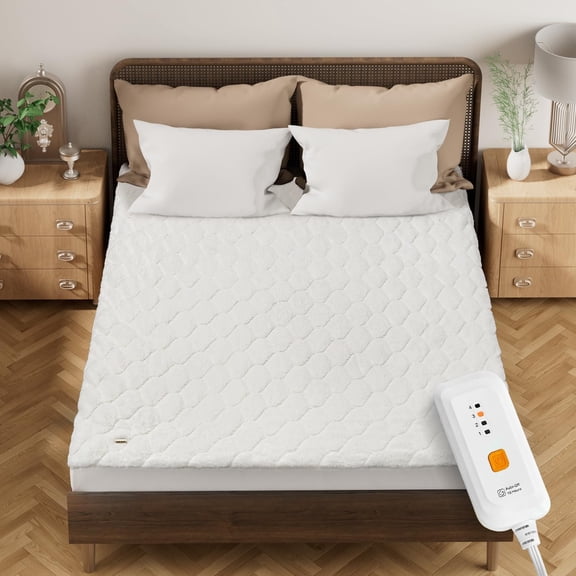 Jet'S Heated Mattress Pad Size - 4 Heat Levels & Overheat Protection, -Soft Machine-Washable Fabric, 10 Hour -Off, Fitted Deep Pocket (38"x75"+15") for Bedding