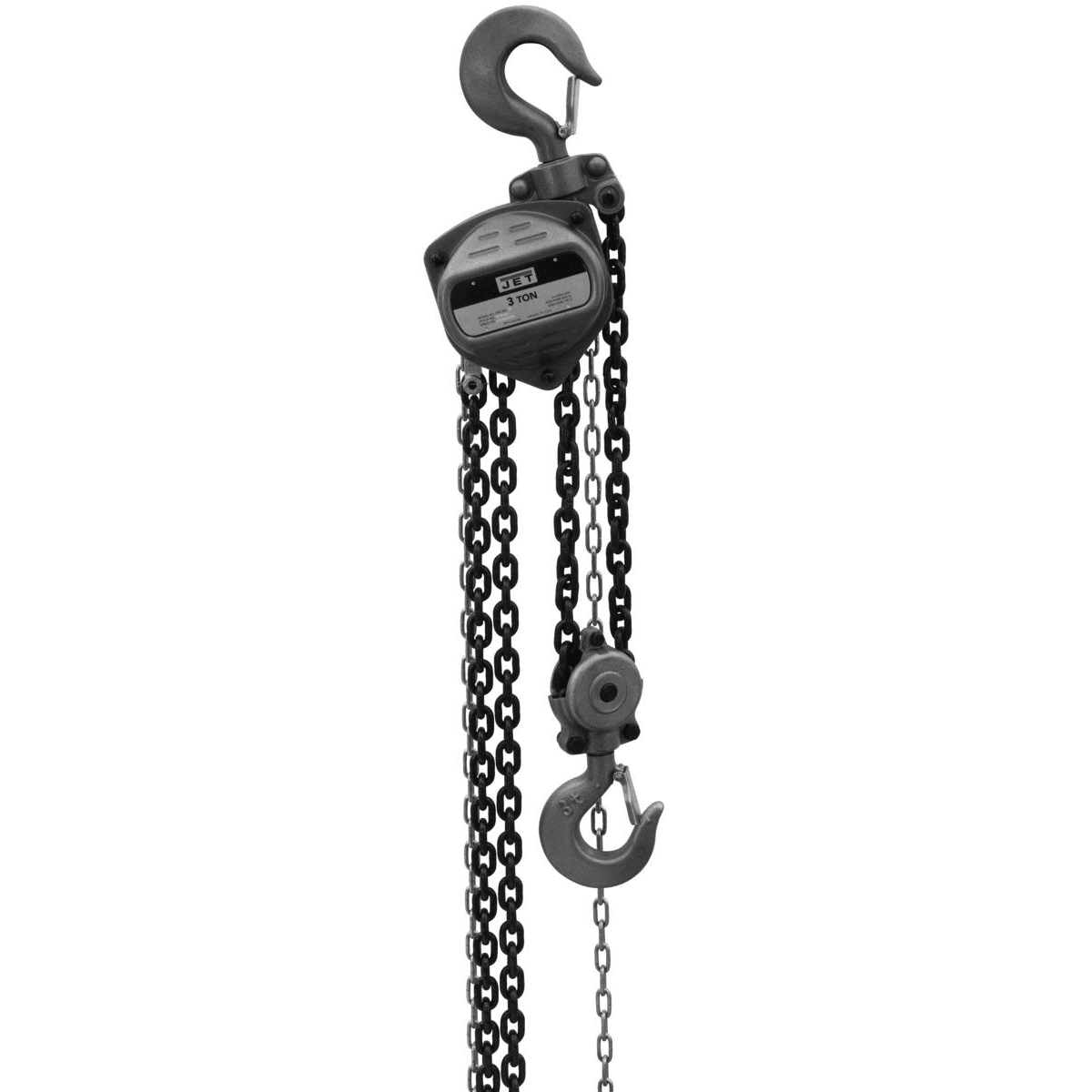Jet S90-300-15 Contractor 3 Ton Hand Chain Hoist 15 Foot Lift & 2 Hooks