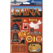 Jet Setters Dimensional Stickers-China, Pk 3, Reminisce