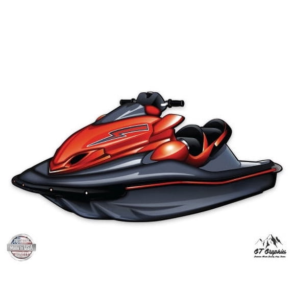 Jet Ski - 3" Vinyl Sticker - For Car Laptop I-Pad Phone Helmet Hard Hat - Waterproof Decal