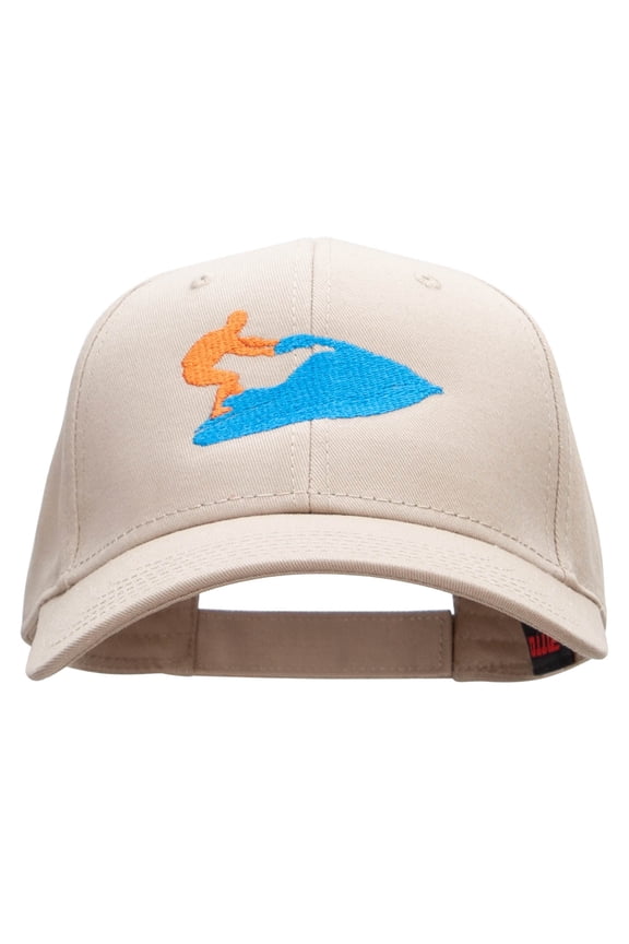 Jet Ski Embroidered Low Profile Cap - Khaki OSFM