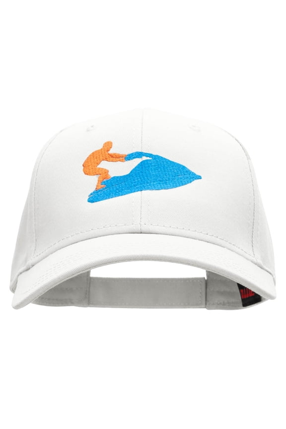 Jet Ski Embroidered Low Profile Cap - White OSFM