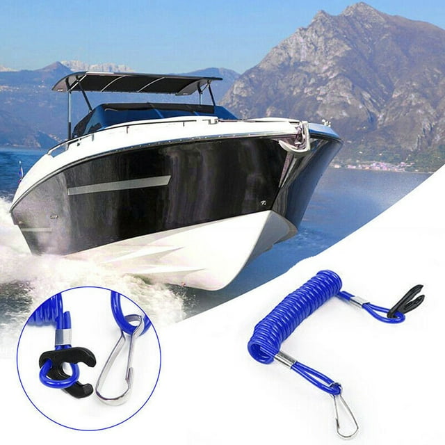Jet Ski Outboard Stop Kill Key Floating Safety Lanyard Rope Blue For